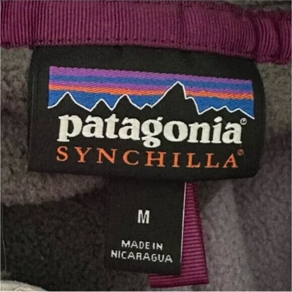 Patagonia Women's Lightweight Synchilla Snap-T Pullover Purple Gray Size Medium - Picture 5 of 8